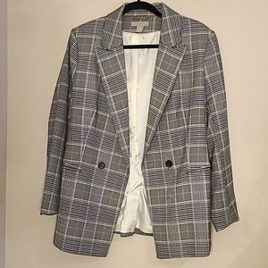 Oversized Blazer Gray Plaid